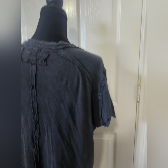 Free People We The Free Slate Blue Ribbed Riley Short Sleeve Tee XS - Picture 8 of 13